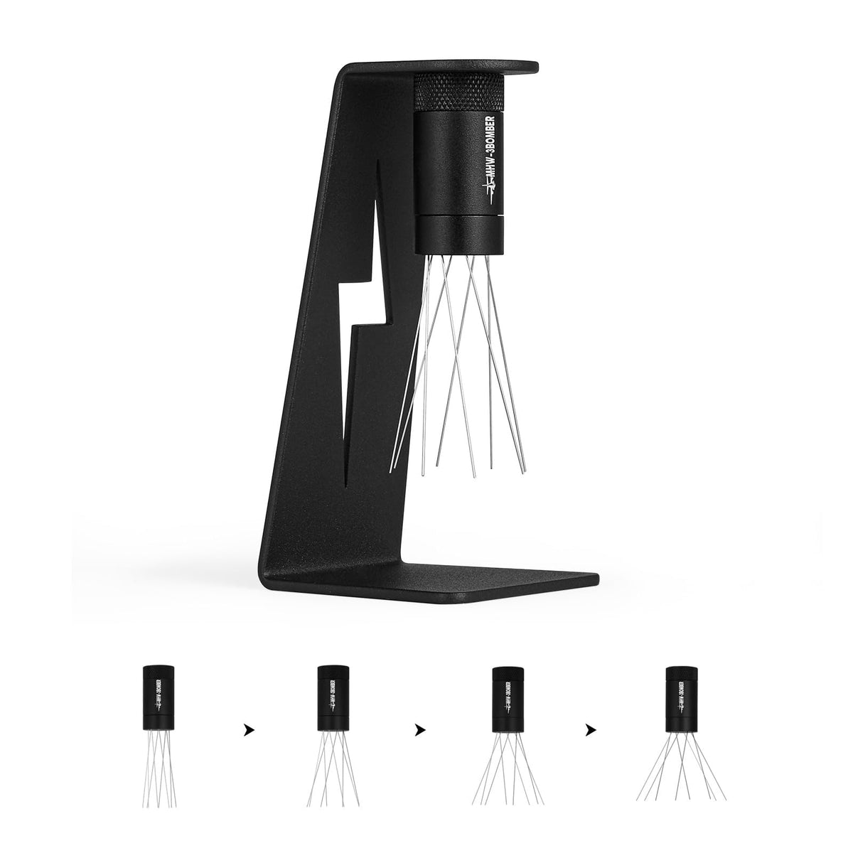 MHW-3BOMBER WDT tool with magnetic stand for one handed espresso prep