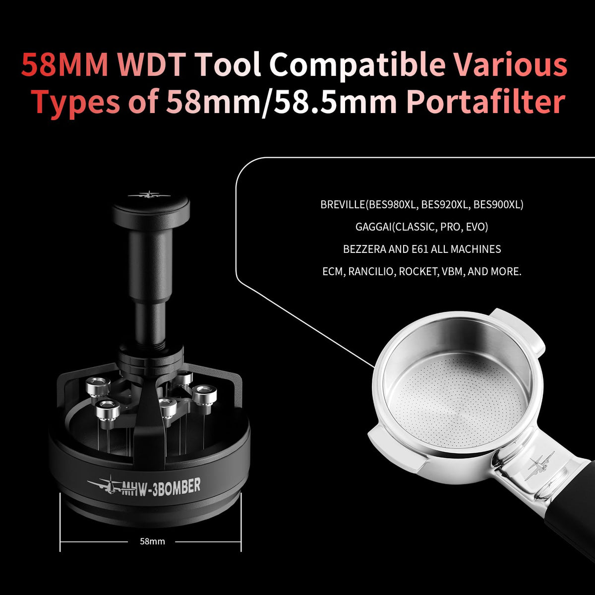 MHW-3BOMBER WDT Tool screw-rod action speeds even distribution