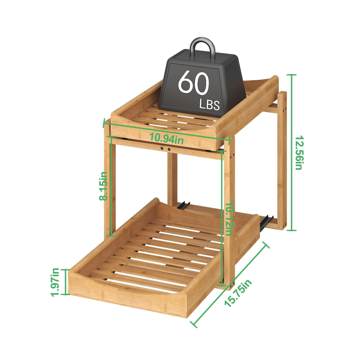 MHXW SXPN pull-out cabinet storage under sink simplifies grab-and-go cleaning.