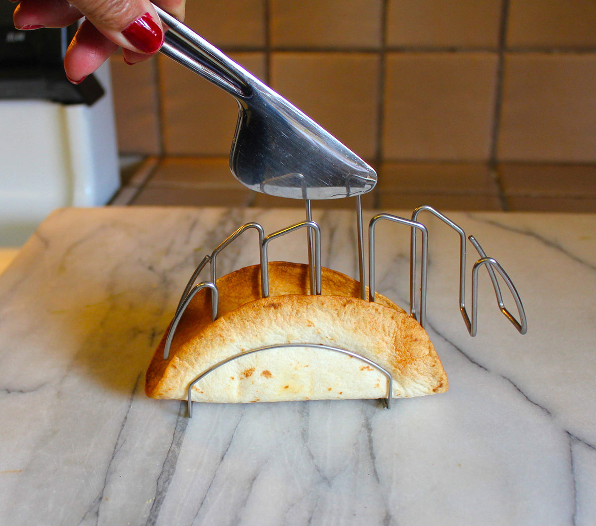 Mi Taco Stand used in air-fry mode to create healthier tortilla shells