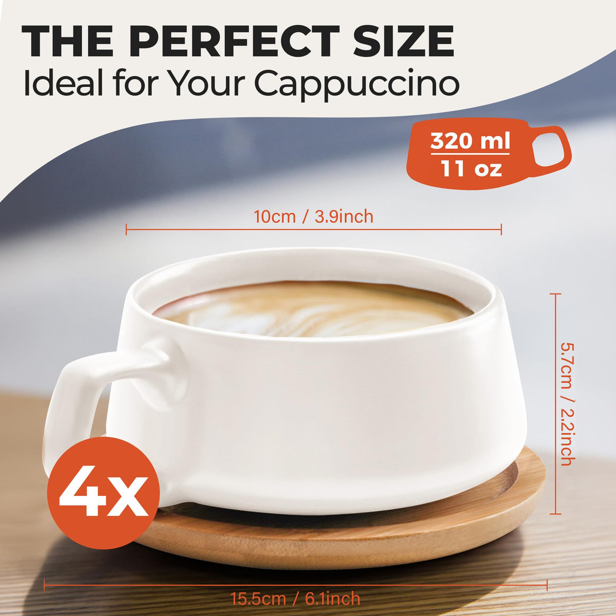 MIAMIO gift-ready packaging makes these white mugs a thoughtful present.