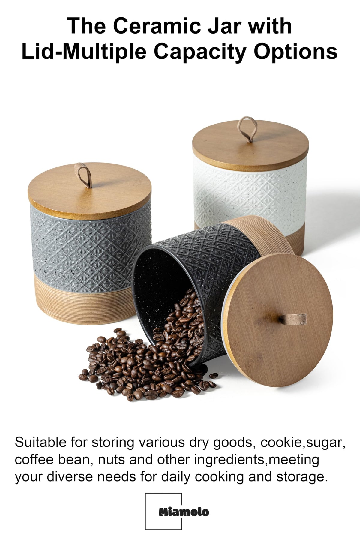 Miamolo bathroom-vanity storage jar holds small items neatly.