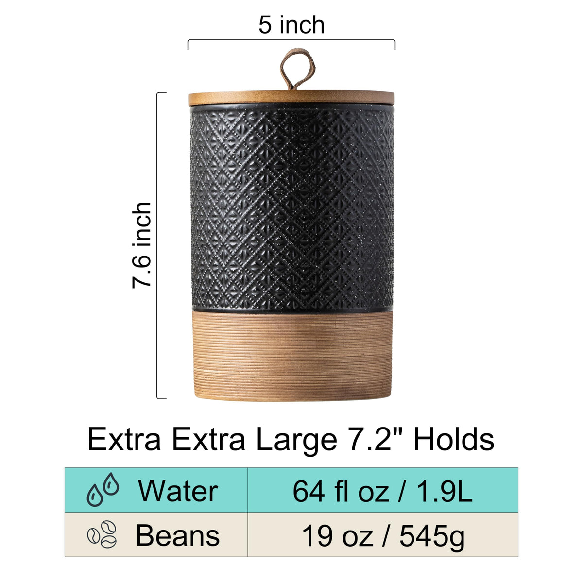 Miamolo ceramic canister is dishwasher-safe for simple cleaning.