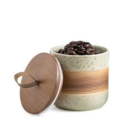 Miamolo ceramic jar with airtight lid ideal for coffee storage and freshness.