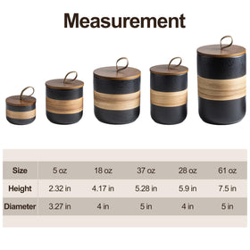 Miamolo ceramic jars for spice storage with wooden rope lid seal freshness.