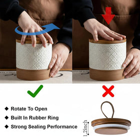 Miamolo dishwasher-safe ceramic jar for quick, simple cleanup.