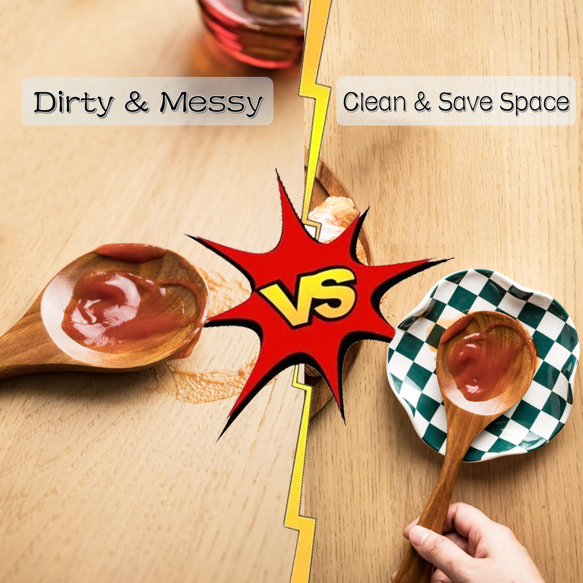 Miamolo easy-clean spoon rest with glazed surface for quick cleanup