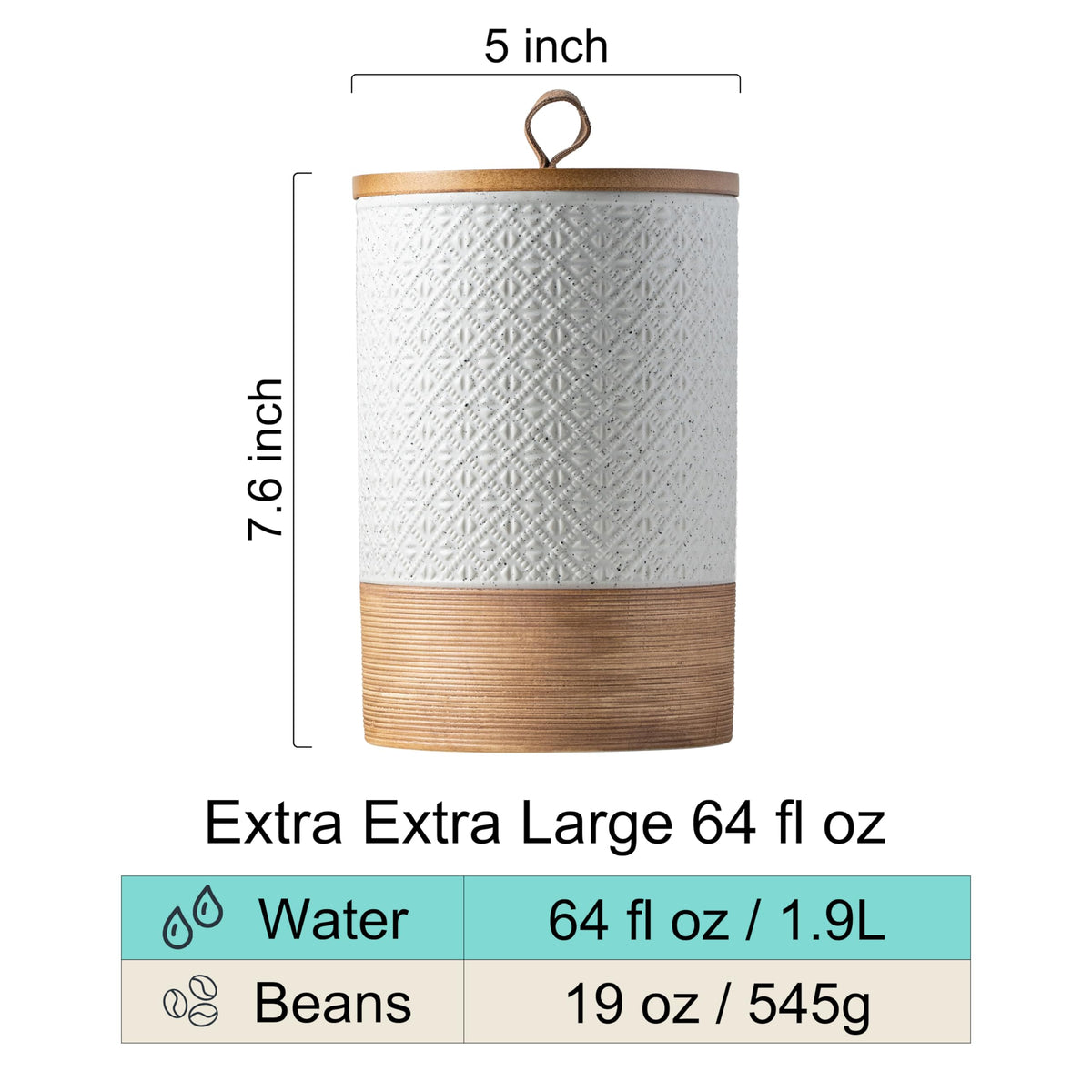 Miamolo embossed-pattern ceramic jar for stylish storage