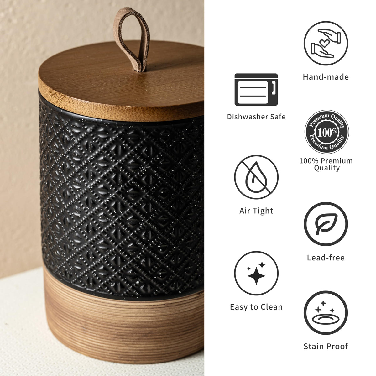 Miamolo stackable jar saves counter space and keeps shelves tidy.