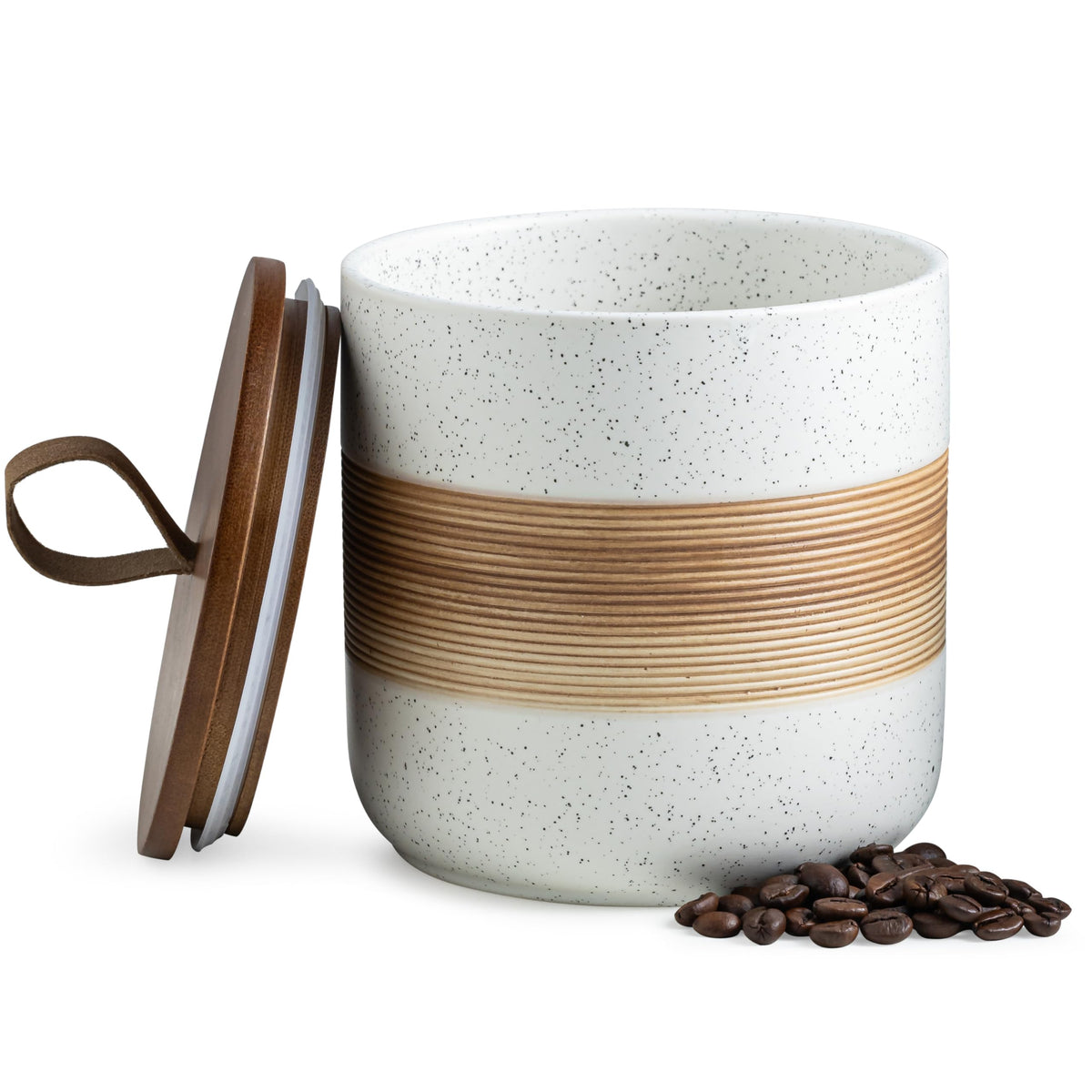 Miamolo spice jars with lid on countertop for organized storage.