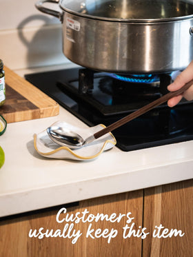 Miamolo beige spoon rest suits coffee stations as a stylish organizer.