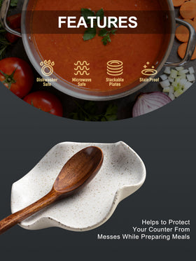 Miamolo spoon rest shows 5.3-inch diameter for utensils