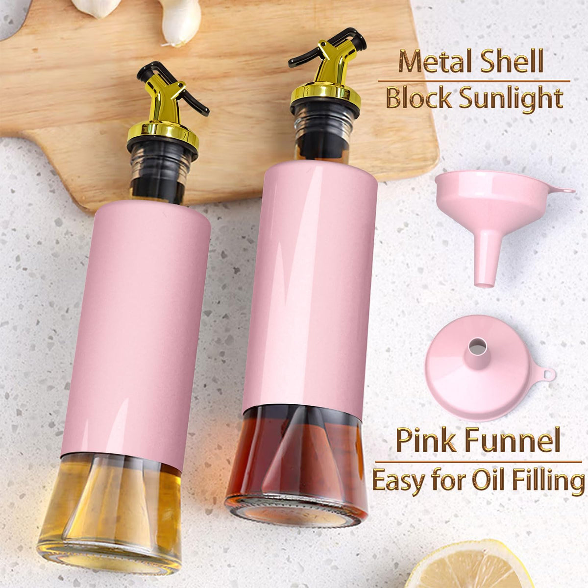 Pink filling funnel included for easy, spill-free refilling.