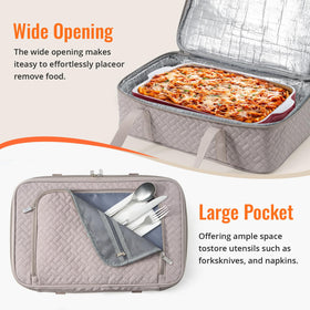 Dual padded handles on MIAOJIE casserole carrier for comfortable carrying