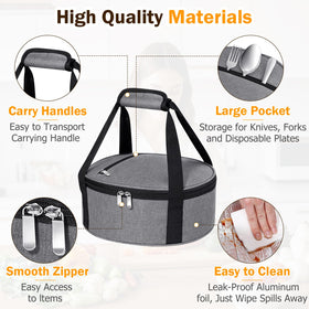 MIAOJIE inner 8mm foam and foil lining keeps food hot or cold.