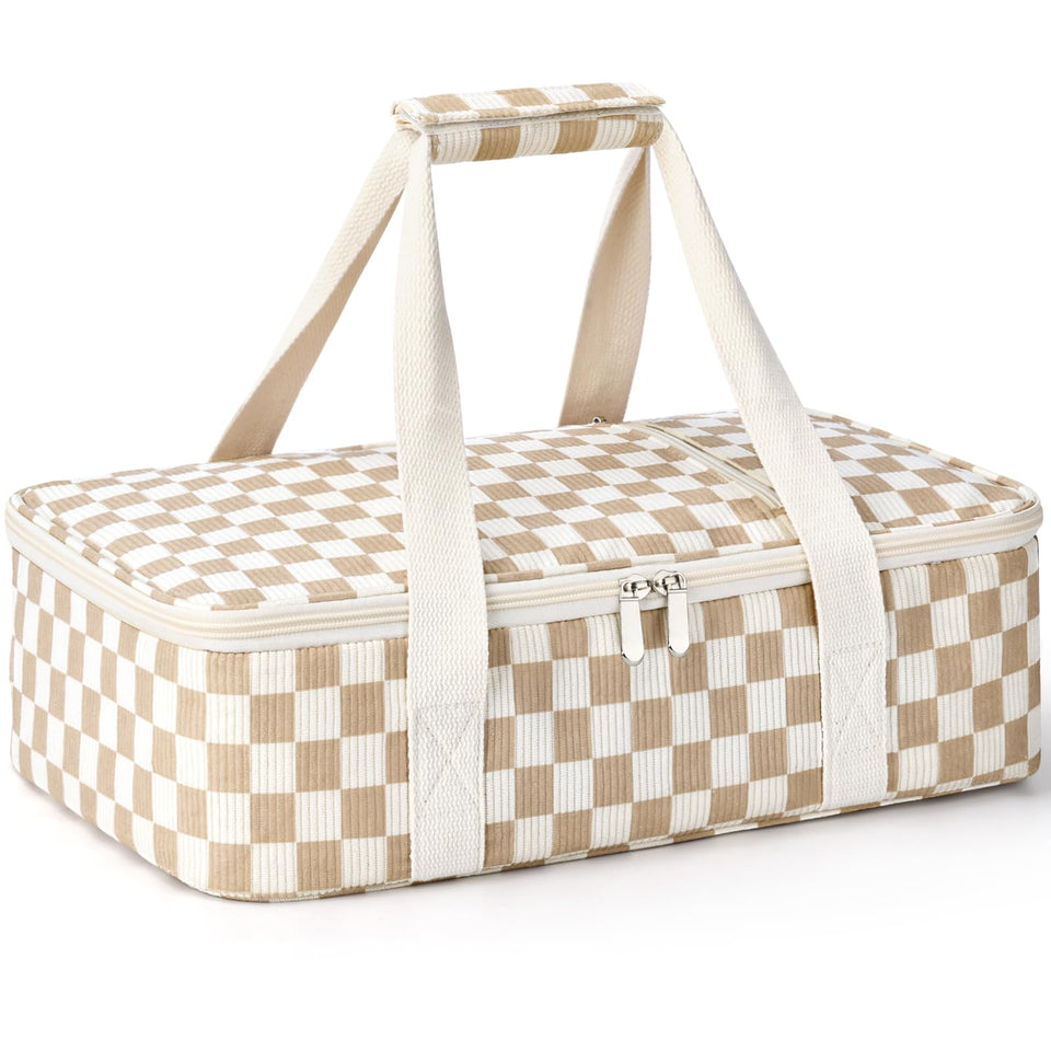 MIAOJIE insulated casserole carrier fits 9x13 dishes for easy transport