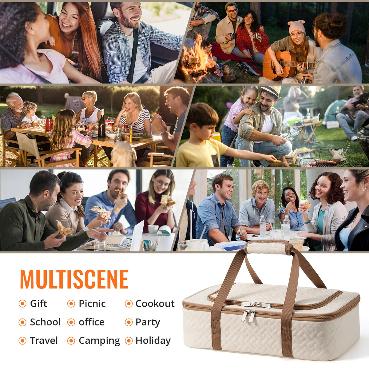 MIAOJIE beige exterior pocket for convenient utensil storage