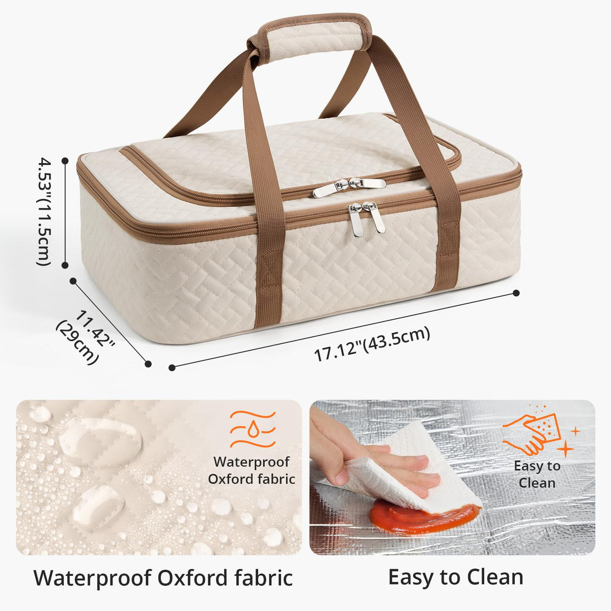 MIAOJIE beige carrier open top for easy packing of 9x13 dishes