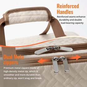 MIAOJIE beige zipper detail demonstrates smooth two-way access