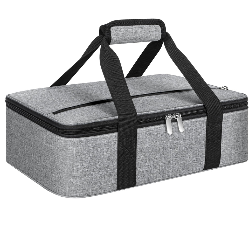 MIAOJIE insulated casserole carrier exterior showing 16x10x4 inches