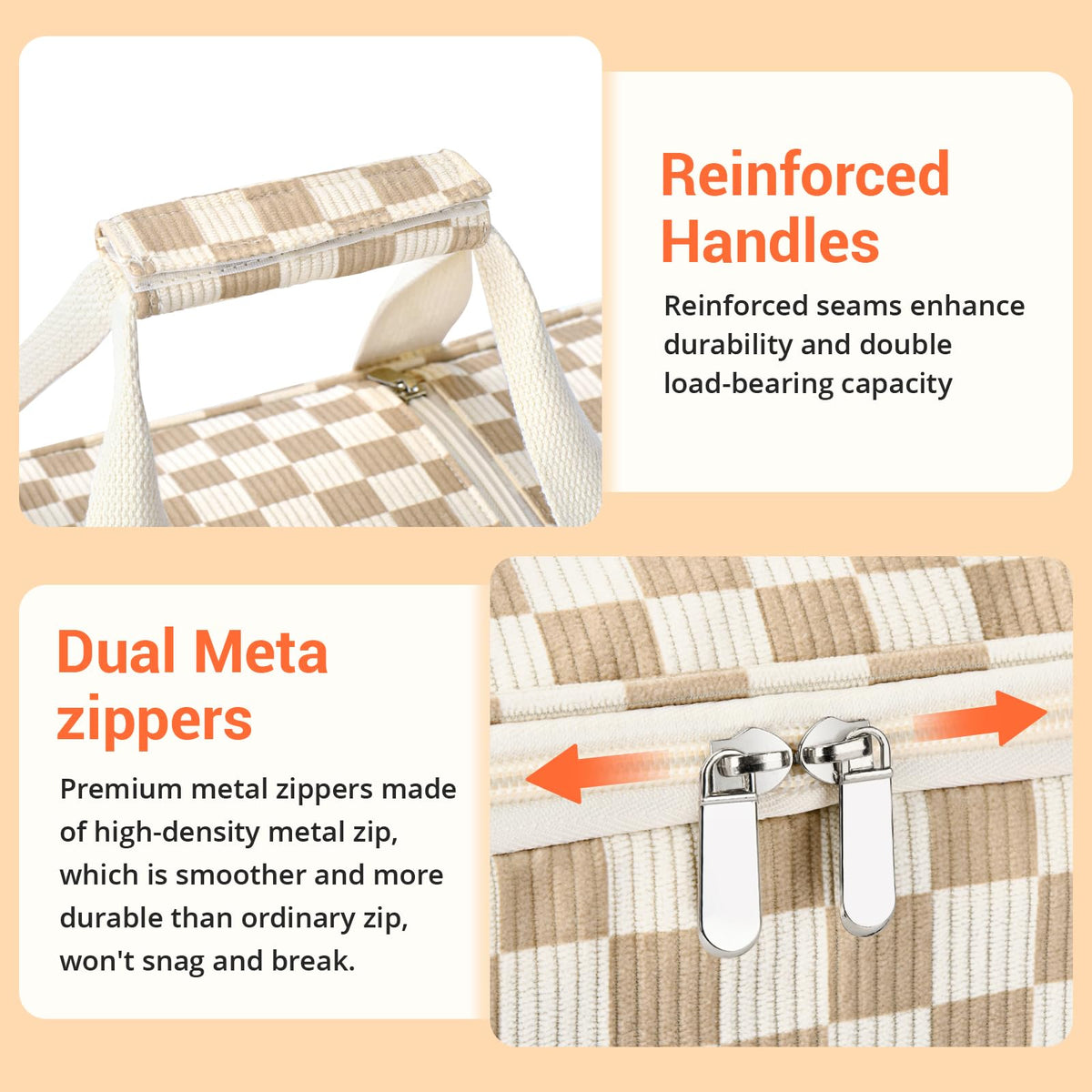 MIAOJIE durable oxford exterior resists dirt and cleans easily after use