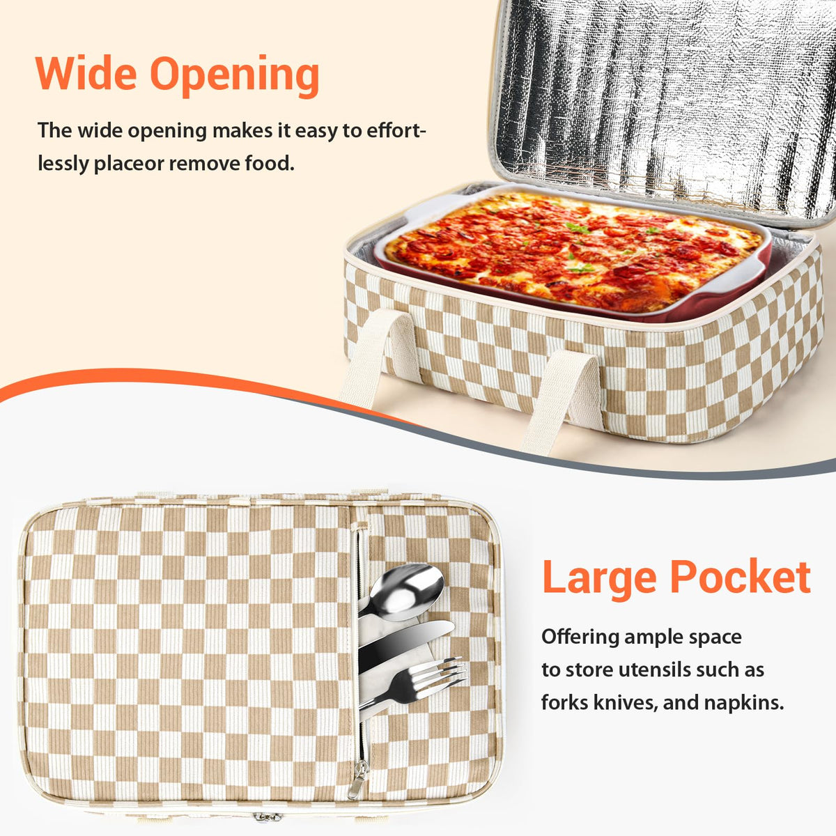 MIAOJIE portable casserole carrier ideal for potlucks, picnics, and cookouts