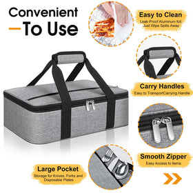 MIAOJIE insulated casserole carrier wide opening for easy packing