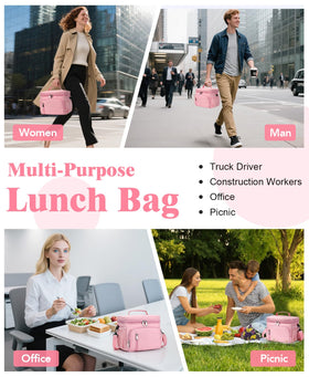 MIAOJIE pink insulated lunch bag adds stylish color for work or travel