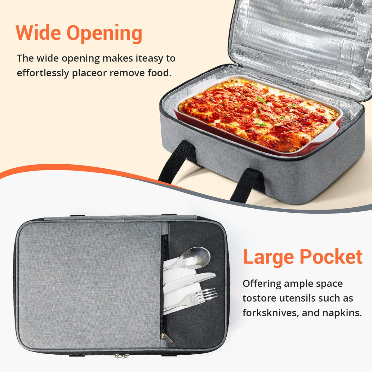 MIAOJIE interior with aluminum foil and foam padding to help maintain temperature