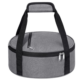 MIAOJIE round insulated casserole carrier ready to transport large dishes for gatherings.