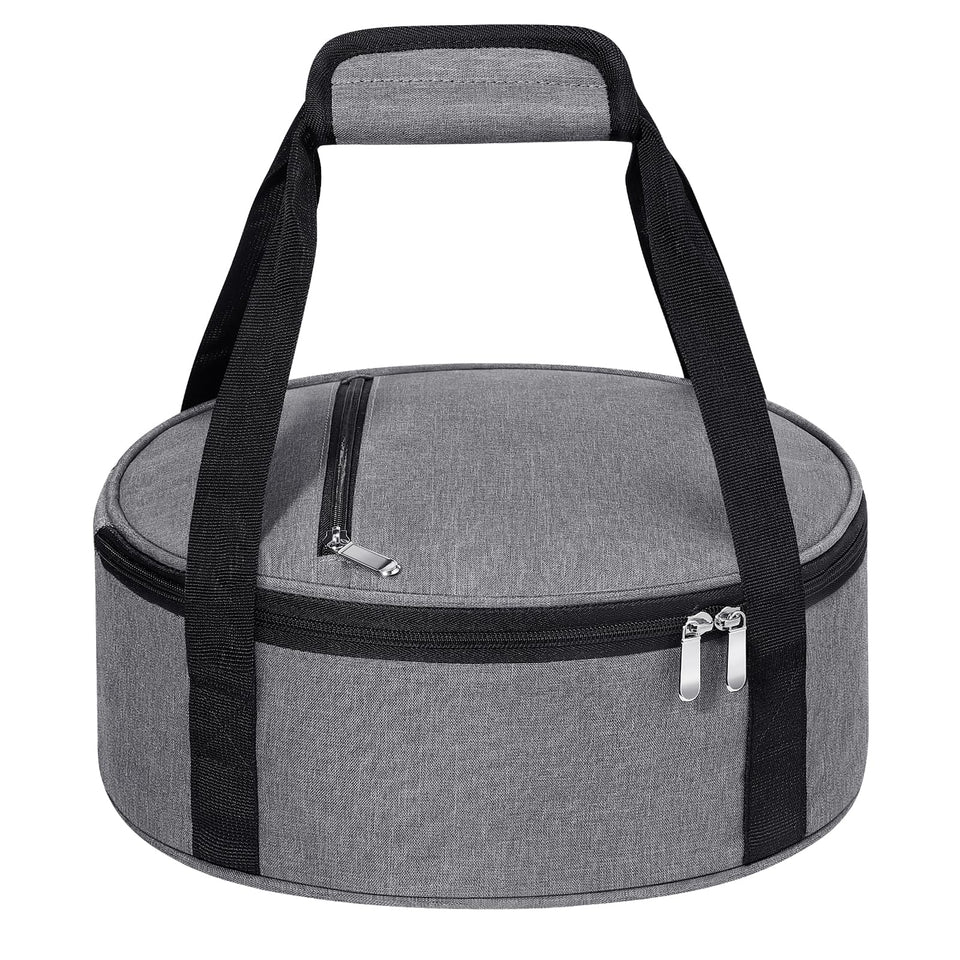 MIAOJIE round insulated casserole carrier ready to transport large dishes for gatherings.