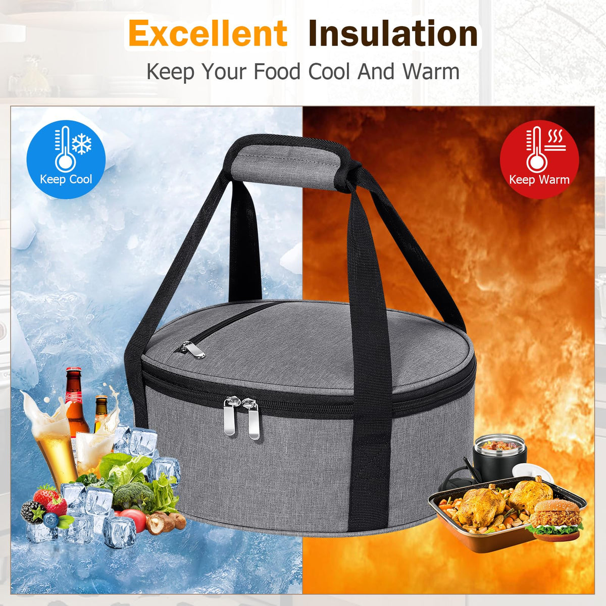 MIAOJIE two-way zipper design for quick access and fewer spills.
