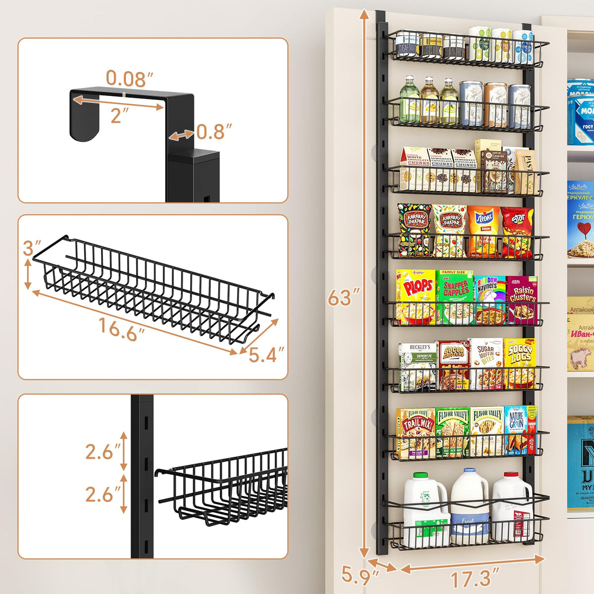 MIAOLI cabinet door shelves maximize kitchen storage without taking cabinet space