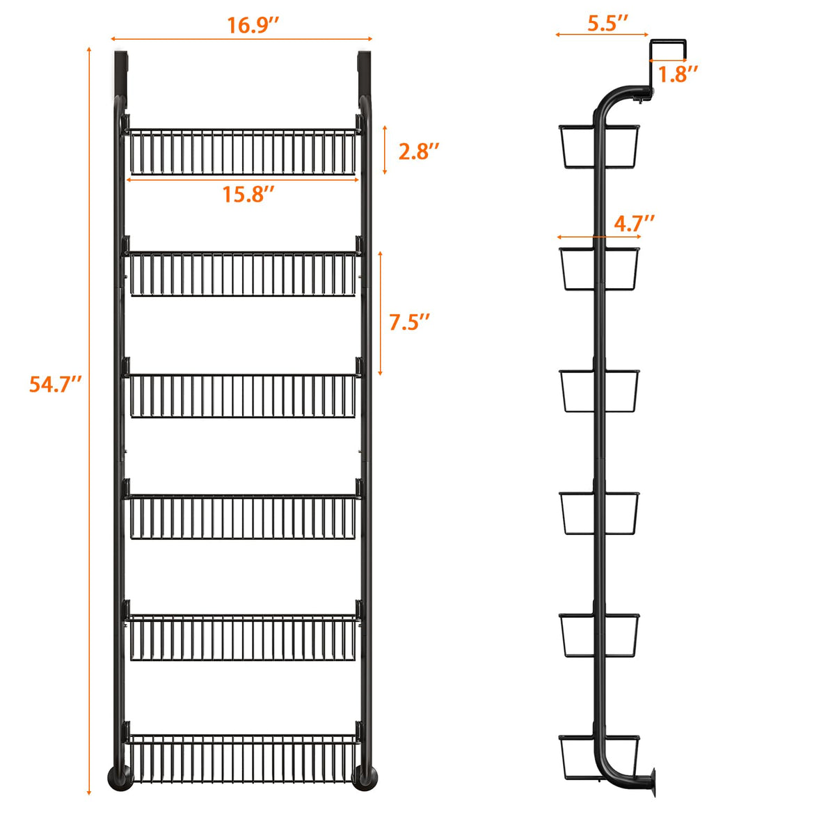 MIAOLI door-mounted storage keeps bottles within reach while cooking.