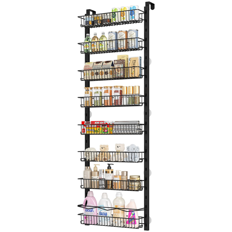 MIAOLI over-the-door pantry organizer with 8 tiers keeps spices within easy reach
