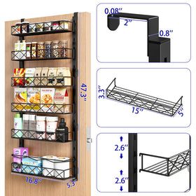 MIAOLI pantry door rack with adjustable baskets for flexible shelving