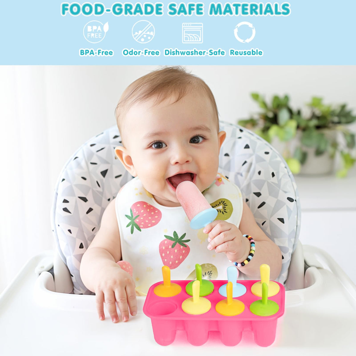 Miaowoof 8 colorful sticks with drip tray for mess-free popsicles