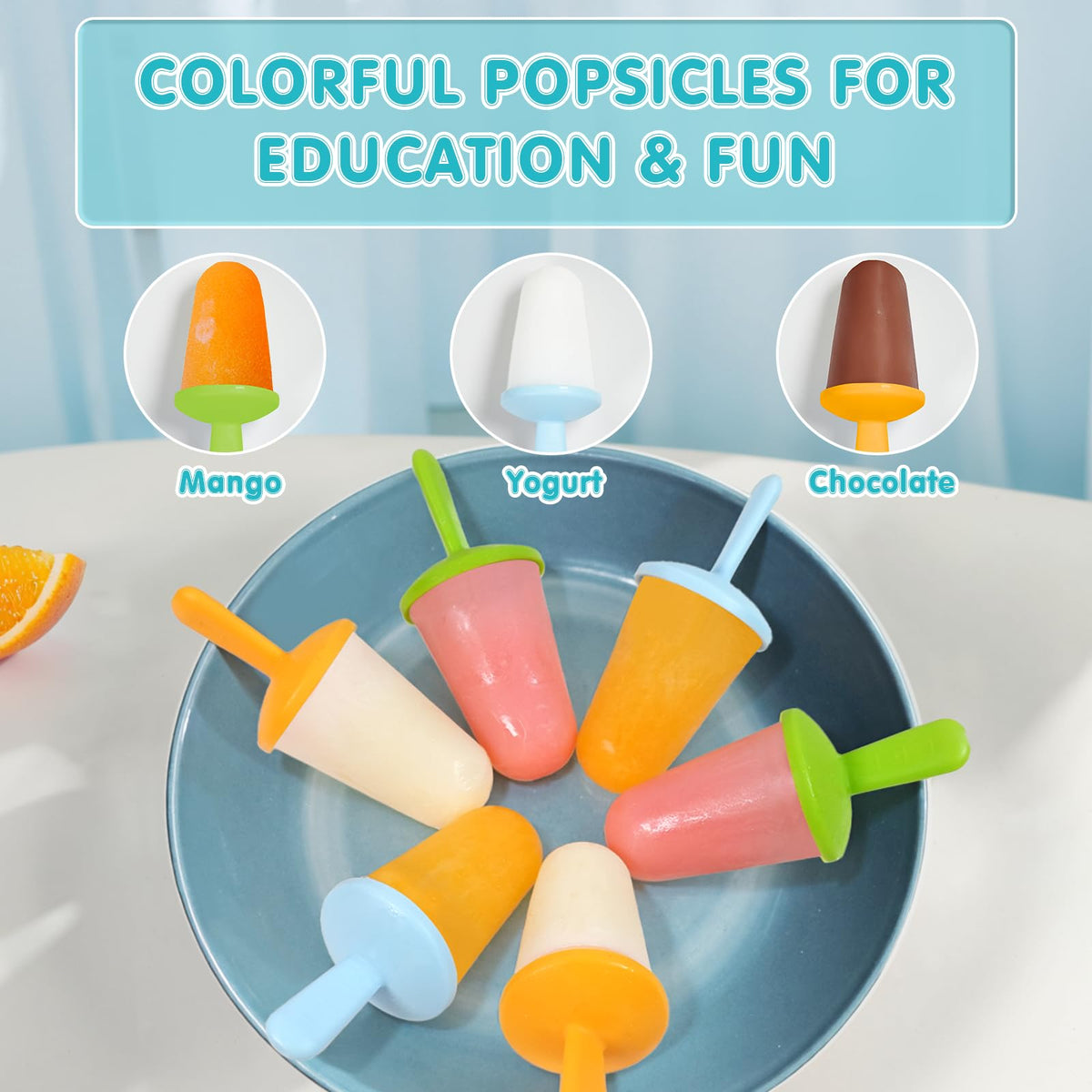 Miaowoof blue silicone popsicle molds help quick cooling during snack time