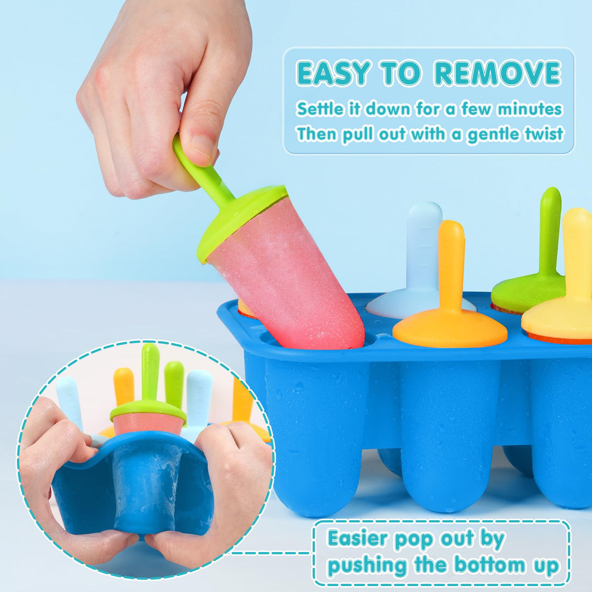 Colorful reusable sticks with drip tray by Miaowoof