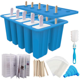 Miaowoof homemade popsicle mold in blue, easy release silicone design.