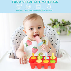 Miaowoof kid-friendly popsicle mold in red, helps create mess-free snacks for busy mornings.