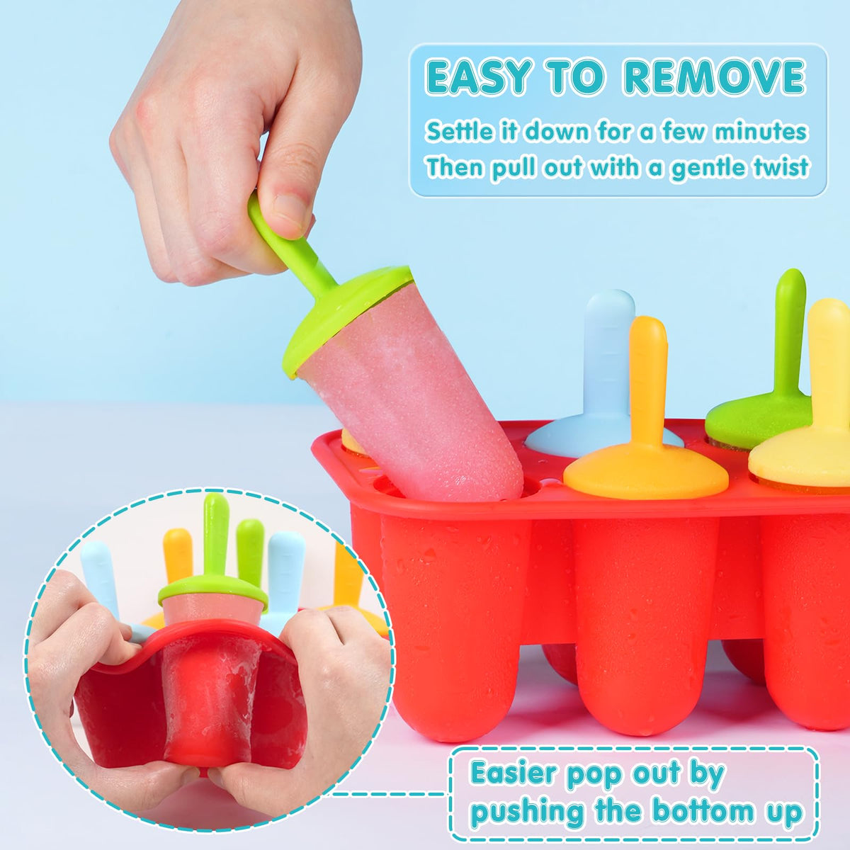 Miaowoof non-BPA silicone material ensures safe, odor-free ice pops for children.