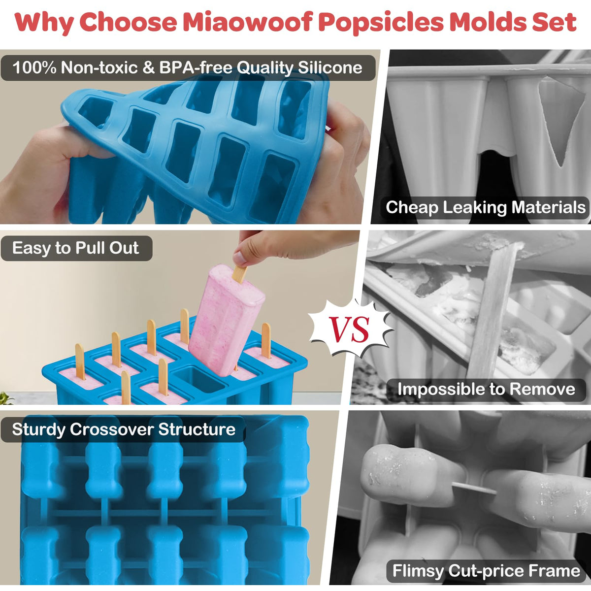 Miaowoof popsicle bags ready to freeze individual treats.