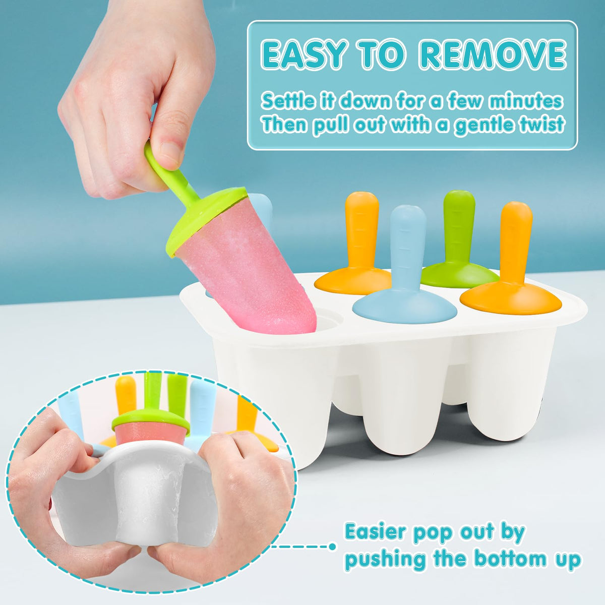 Miaowoof popsicle mold easy-release silicone for quick removal.