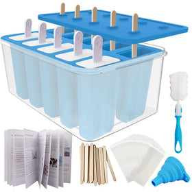Miaowoof popsicle molds blue bin setup for easy batch prep.