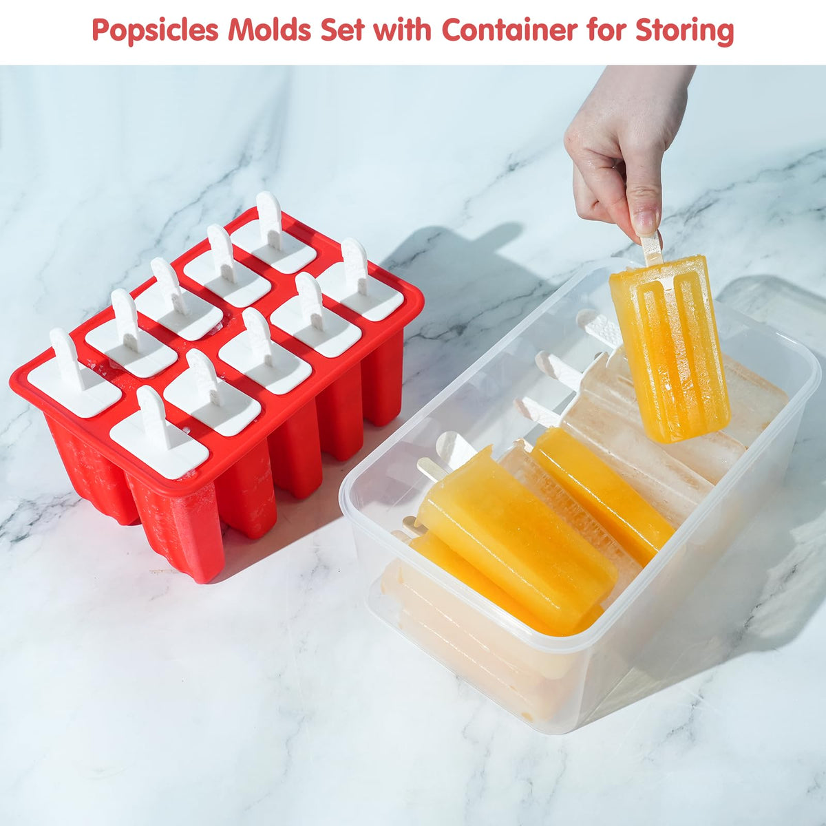 Miaowoof reusable popsicle sticks, 50 pieces for easy, eco-friendly treats.