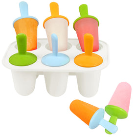 Miaowoof silicone popsicle molds with six cavities for toddlers.