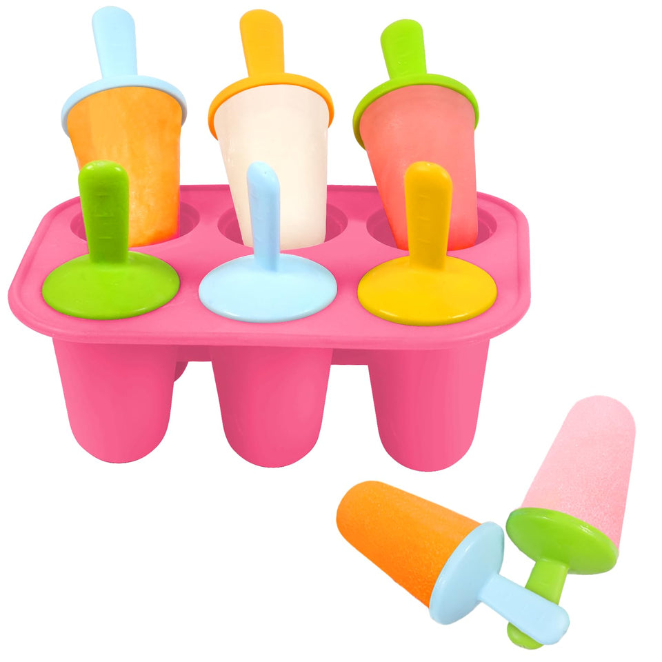 Miaowoof silicone popsicle molds six-cavity pink for easy toddler snacks