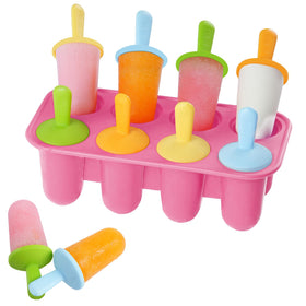 Miaowoof 8-cavity pink silicone popsicle molds for toddler-friendly snacks