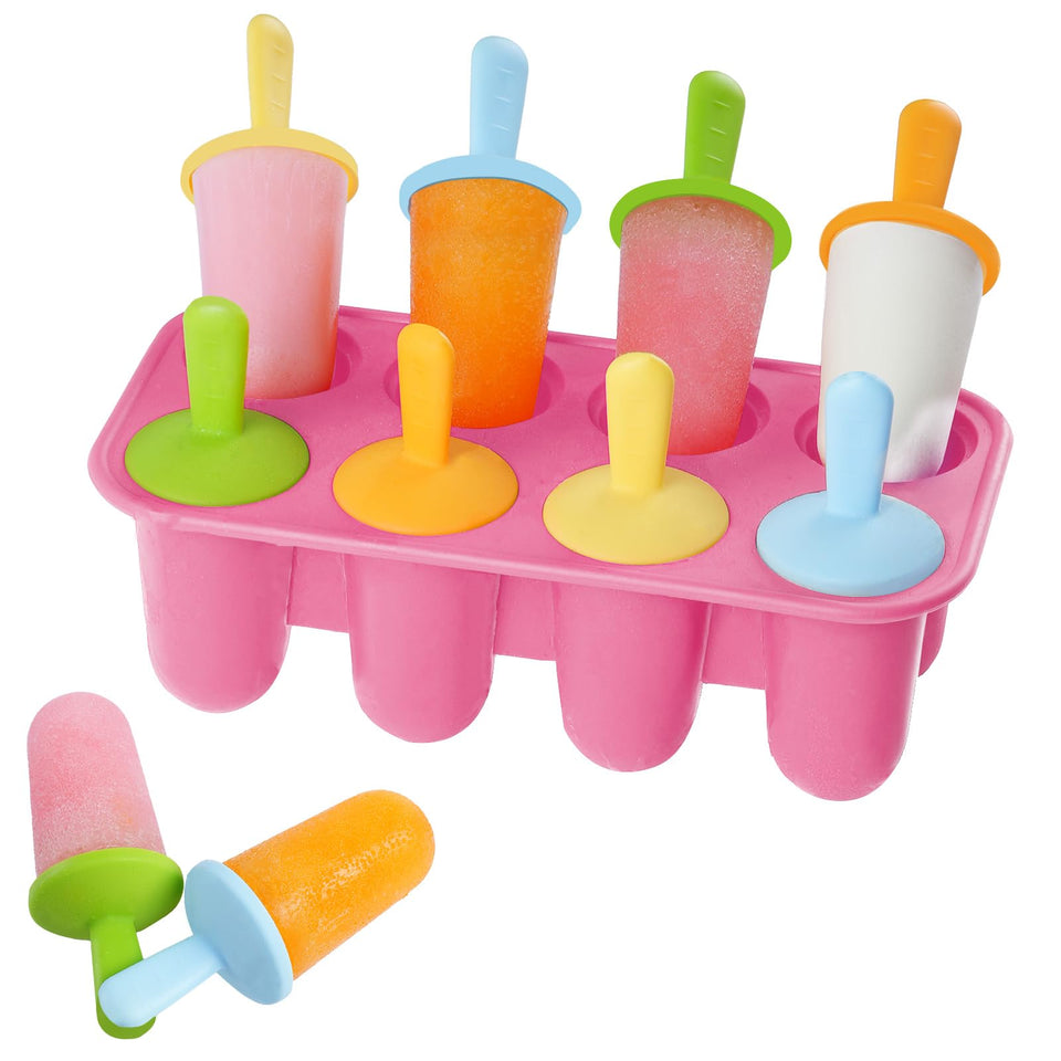 Miaowoof 8-cavity pink silicone popsicle molds for toddler-friendly snacks